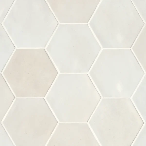 Celine 4" Hexagon Glossy Porcelain Floor & Wall Tile in White