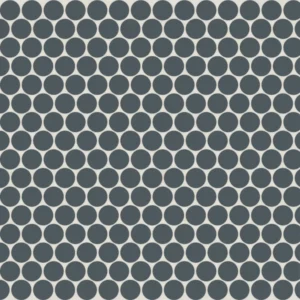 Marin 3/4" Penny Round Matte Porcelain Mosaic in Midnight Tide