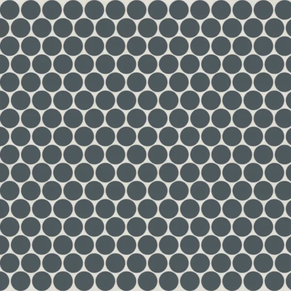 Marin 3/4" Penny Round Matte Porcelain Mosaic in Midnight Tide
