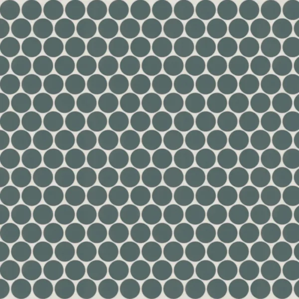 Marin 3/4" Penny Round Matte Porcelain Mosaic in Ocean Teal