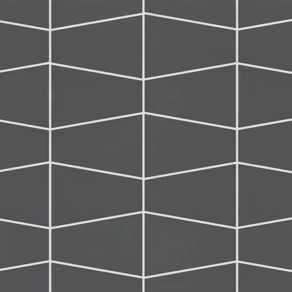 Marin Trapezoid Matte Porcelain Mosaic in Black Sea
