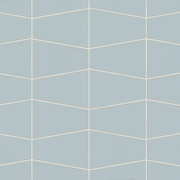 Marin Trapezoid Matte Porcelain Mosaic in Misty Blue