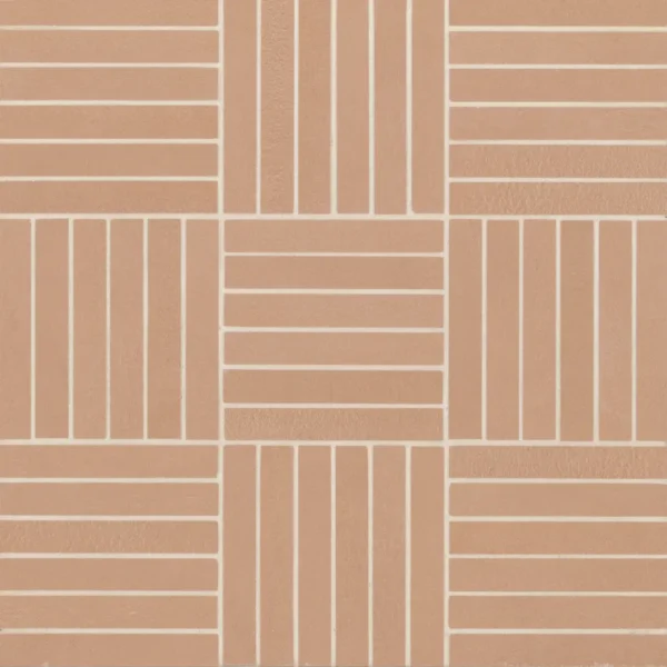 Sahara .5" x 4" Matte Crosshatch Porcelain Mosaic Tile in Cotto