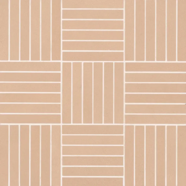 Sahara .5" x 4" Matte Crosshatch Porcelain Mosaic Tile in Rose