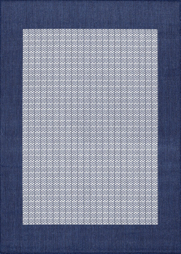 Recife Checkered Field  Ivory-Indigo