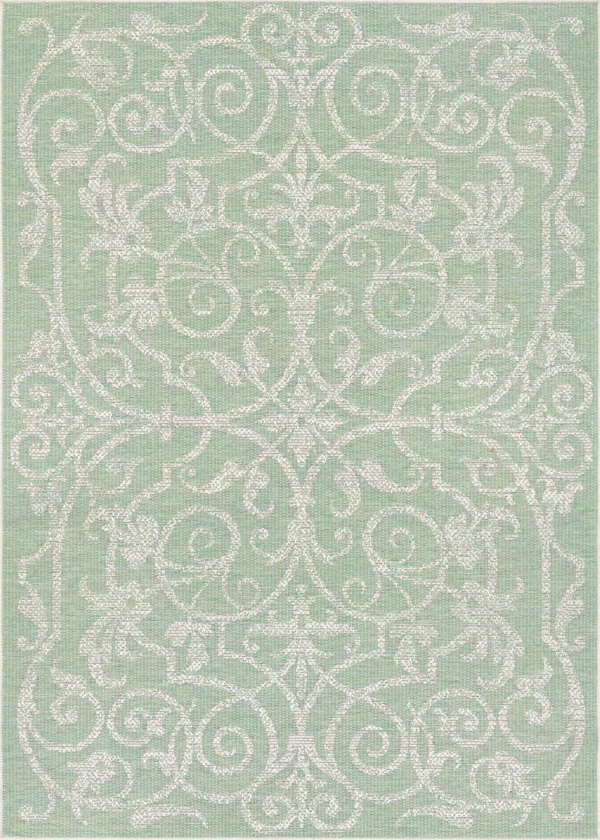 Monaco Summer Quay  Ivory-Light Green
