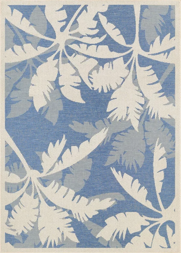 Monaco Coastal Flora  Ivory-Sapphire