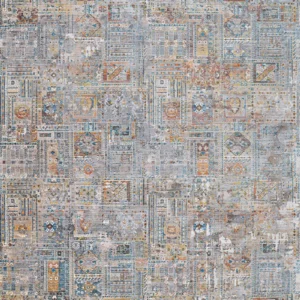 Halli Persian Panel  Sky Blue-Stone-Multi