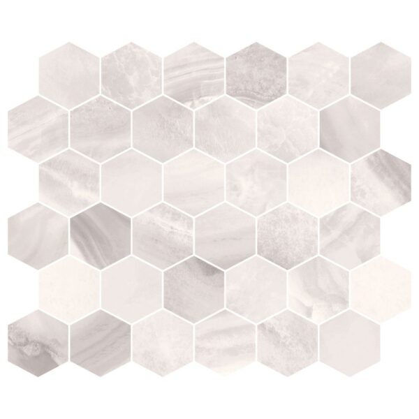 Agata Grey Hex Mosaic Matte