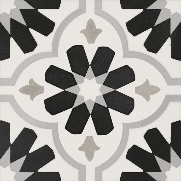 Etna CosMosaic Blk & Wht 8X8 Matte