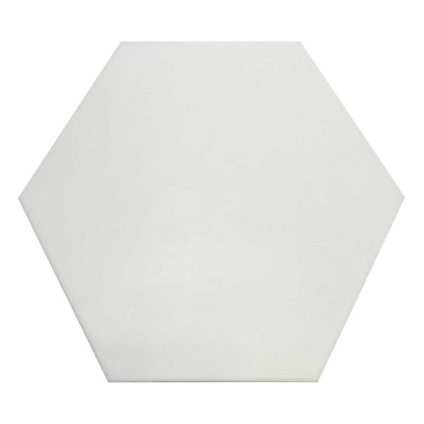 White 8″ Hex Matte